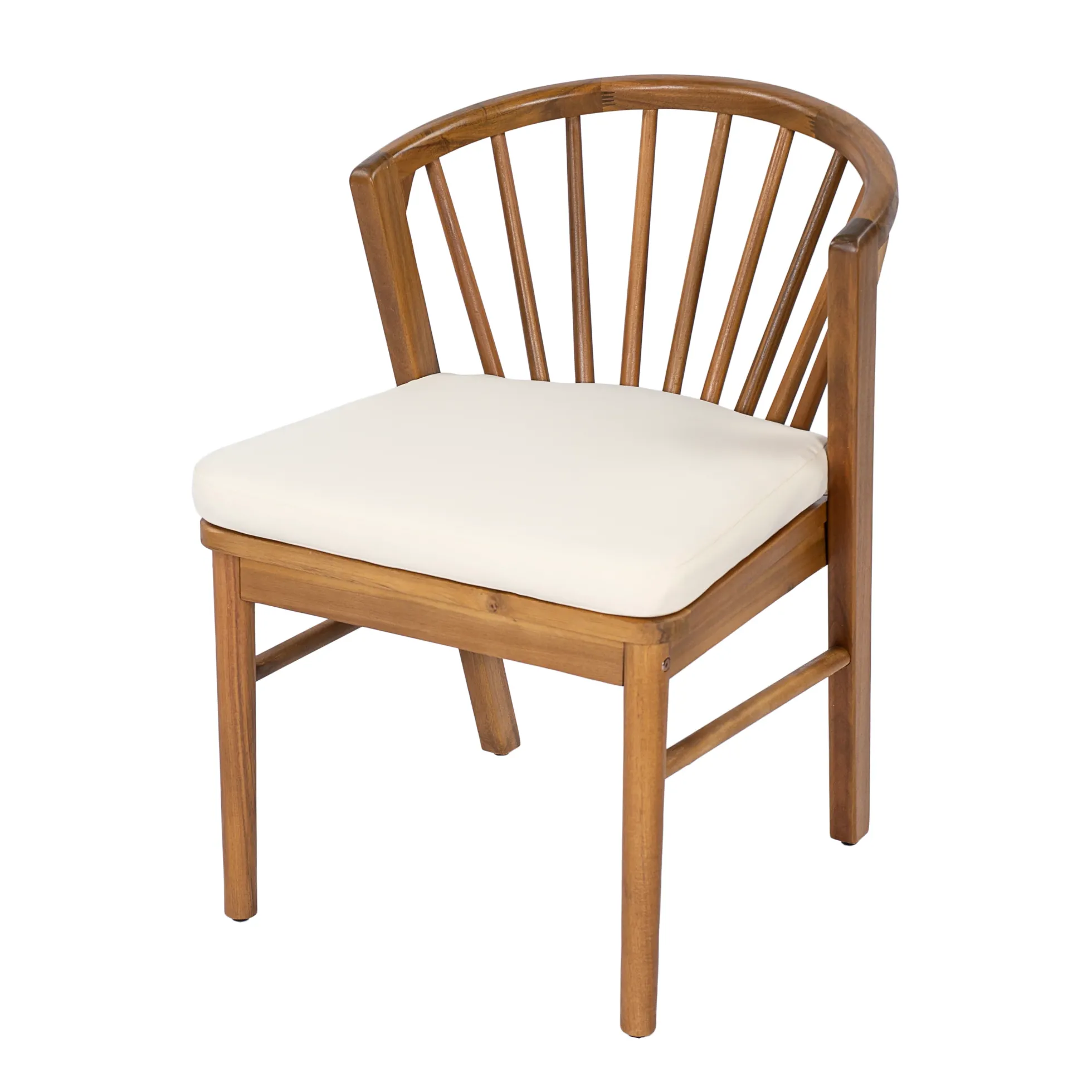 Modern Outdoor 7 Piece Acacia Wood Teak Dining Set with Cushions