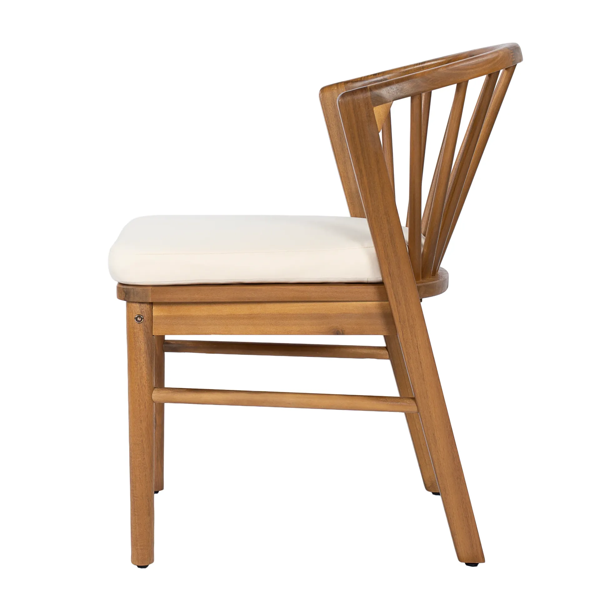 Modern Outdoor 7 Piece Acacia Wood Teak Dining Set with Cushions