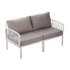 Modern Outdoor 5 Piece Patio Conversation Set with Coffee Table & Waterproof Cushions