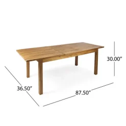 Modern Outdoor Dining Wood Teak Set, Seats 6 with Table