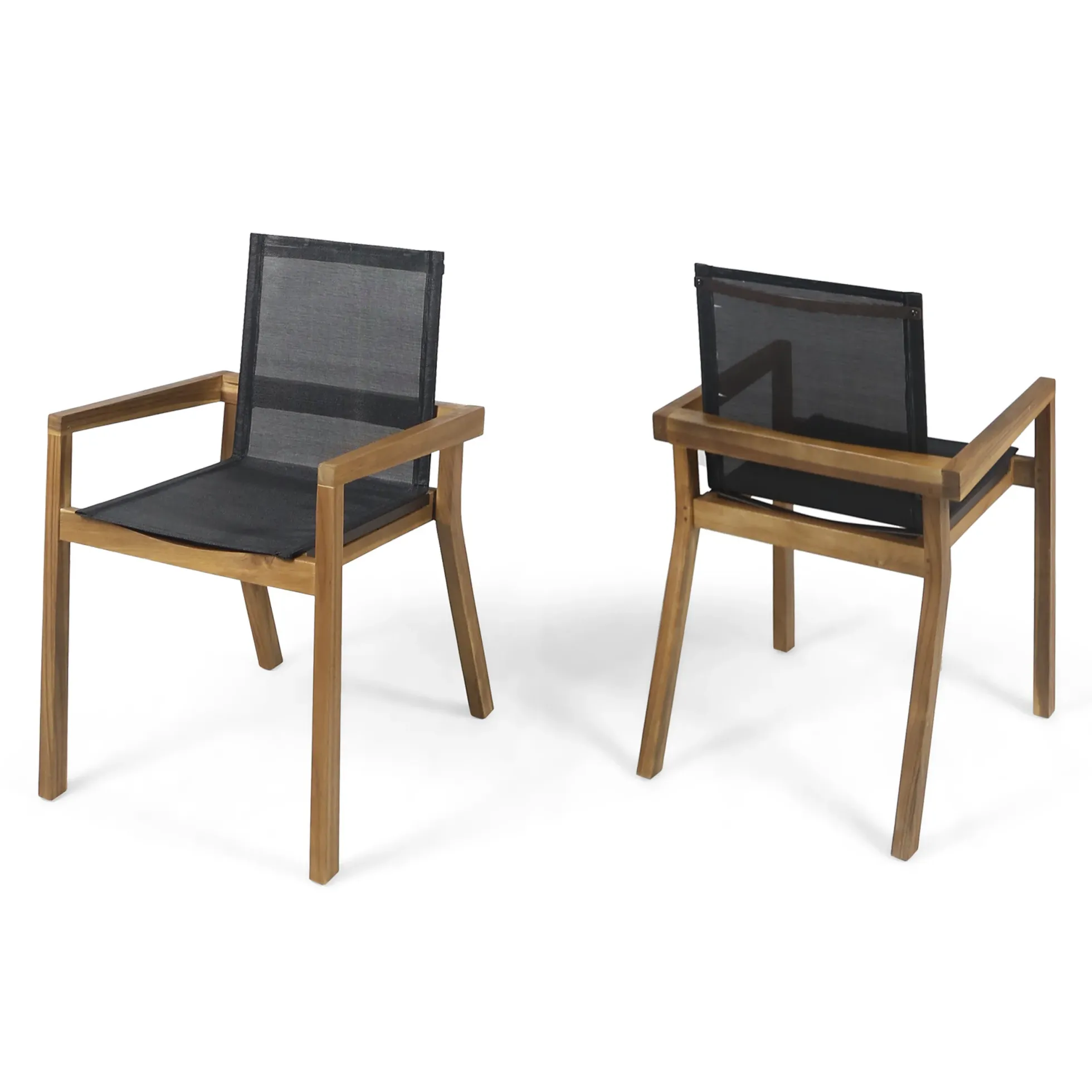 Modern Outdoor Dining Wood Teak Set, Seats 6 with Table