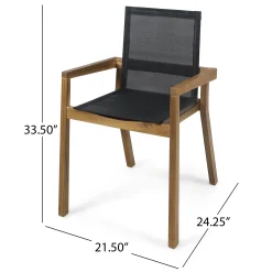 Modern Outdoor Dining Wood Teak Set, Seats 6 with Table