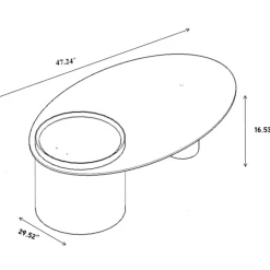 Modern Oval Luxury Coffee Table