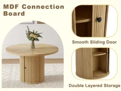 Modern Reeded 4 Piece Dining Set with Storage