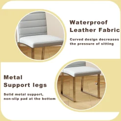 Modern Reeded 4 Piece Dining Set with Storage