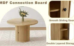 Modern Reeded 4 Piece Dining Set with Storage
