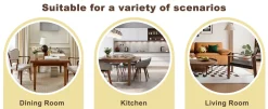 Modern Reeded 4 Piece Dining Set with Storage