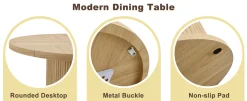 Modern Reeded 4 Piece Dining Set with Storage