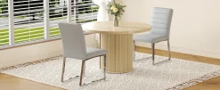 Modern Reeded 4 Piece Dining Set with Storage
