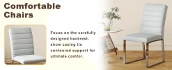 Modern Reeded 4 Piece Dining Set with Storage