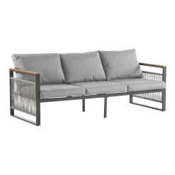 Modern Rope Design Outdoor Patio Sofa Set with Cushion & Table