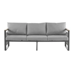 Modern Rope Design Outdoor Patio Sofa Set with Cushion & Table