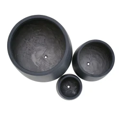 Modern Round Lightweight Outdoor Patio Planter Set of 3 Sizes