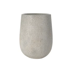Modern Stone-Look Textured Round Shaped Lightweight Outdoor Planter Set of 3