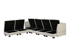 Modern Storage U-Shape Modular Sectional Convertible Sofa Bed with Ottoman