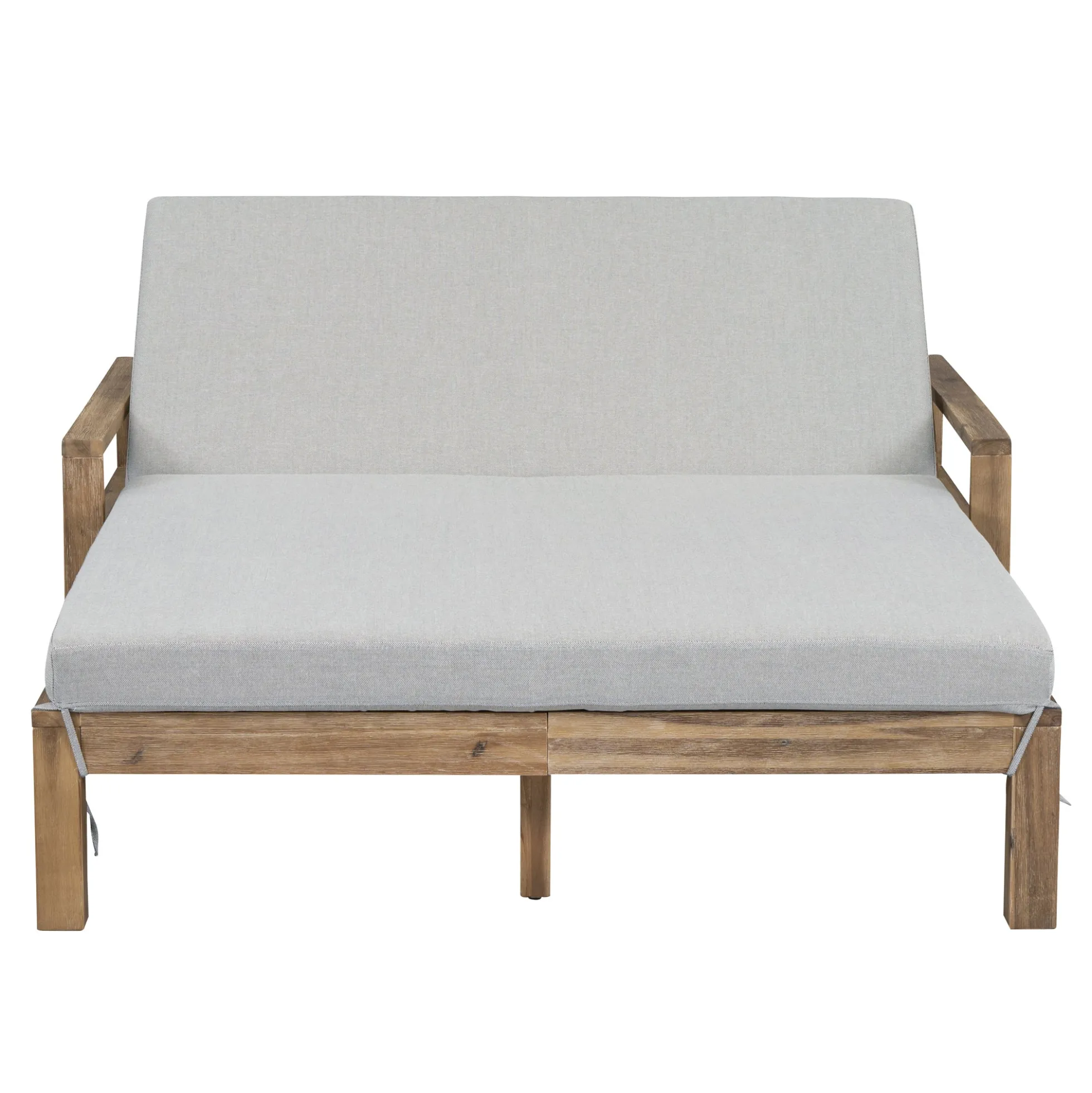 Modern Teak Wood Outdoor Patio Sunbed Lounger