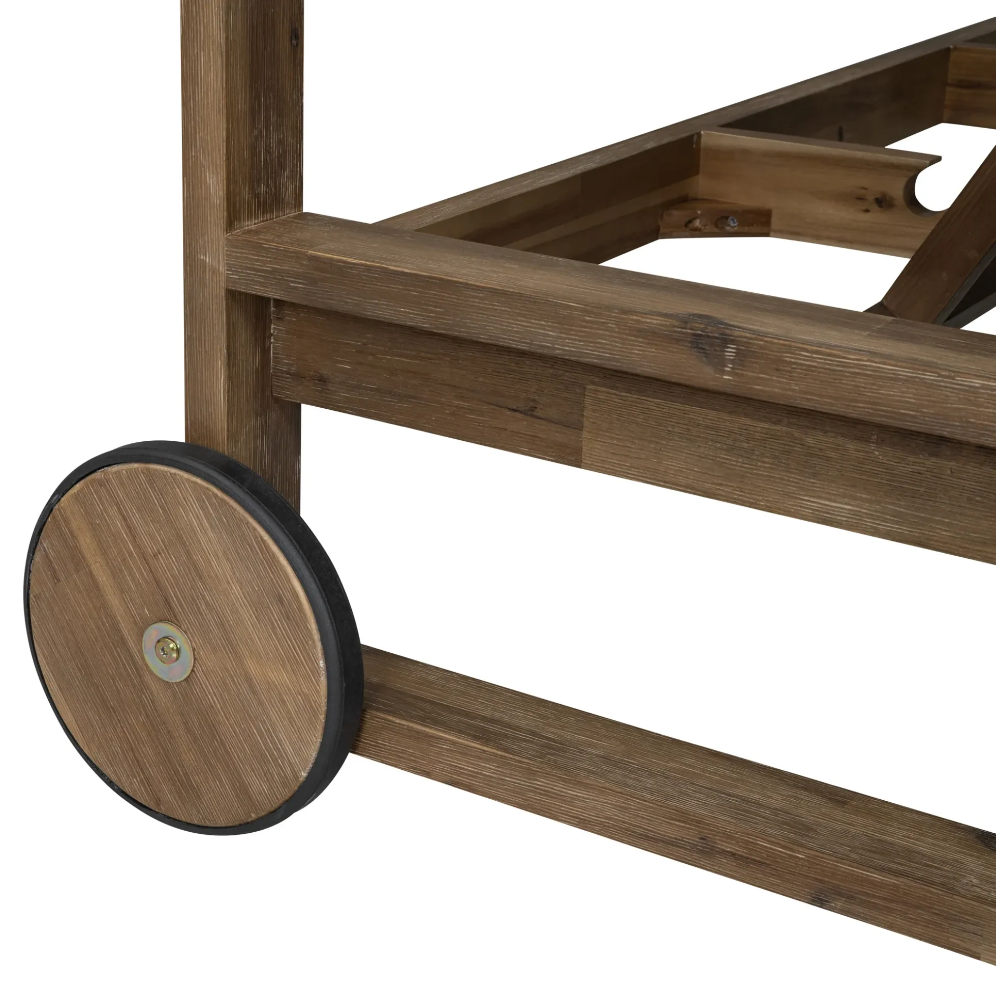 Modern Teak Wood Outdoor Patio Sunbed Lounger