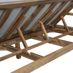 Modern Teak Wood Outdoor Patio Sunbed Lounger
