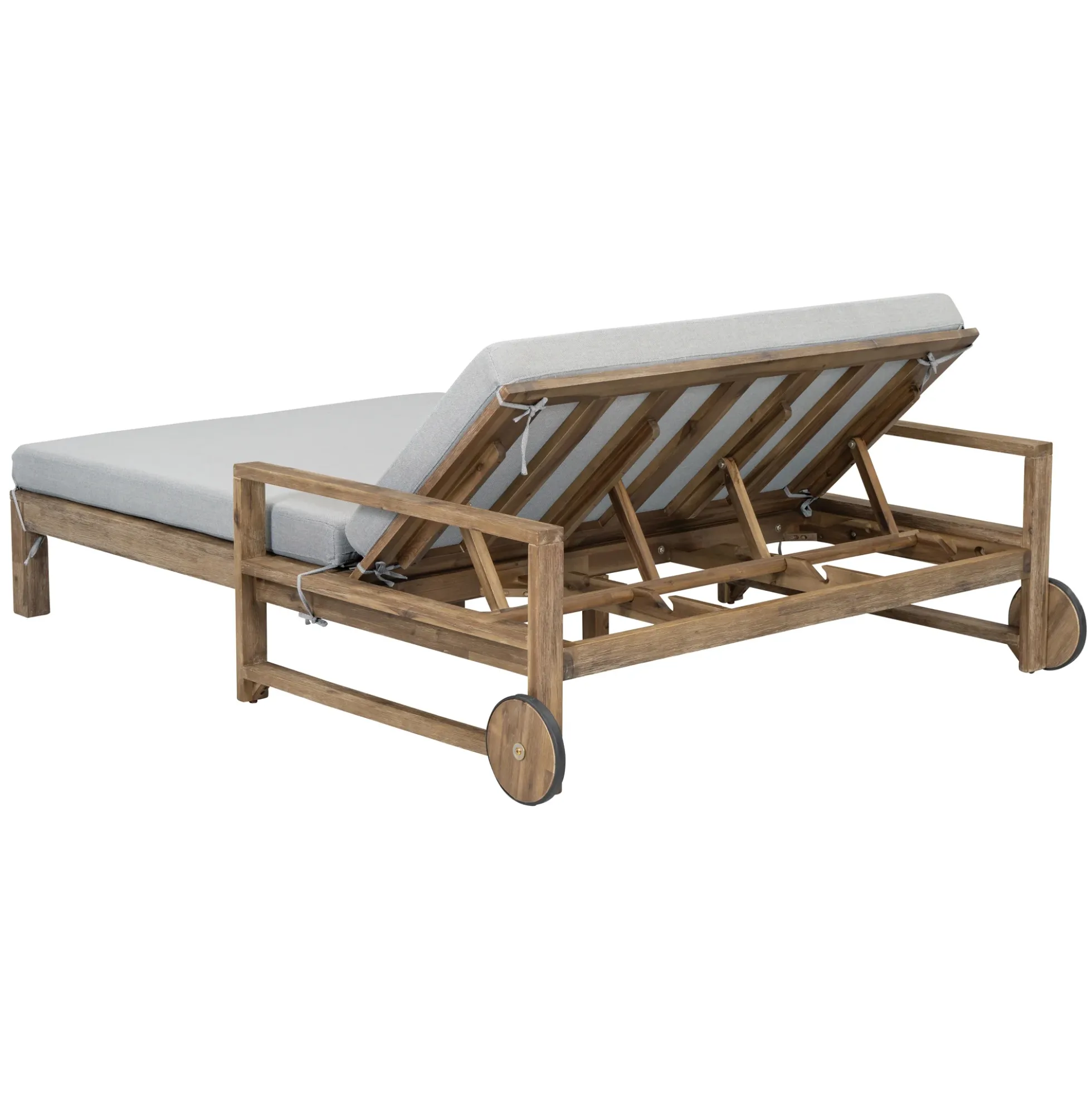 Modern Teak Wood Outdoor Patio Sunbed Lounger