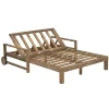 Modern Teak Wood Outdoor Patio Sunbathing Lounge Bed