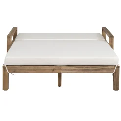Modern Teak Wood Outdoor Patio Sunbathing Lounge Bed