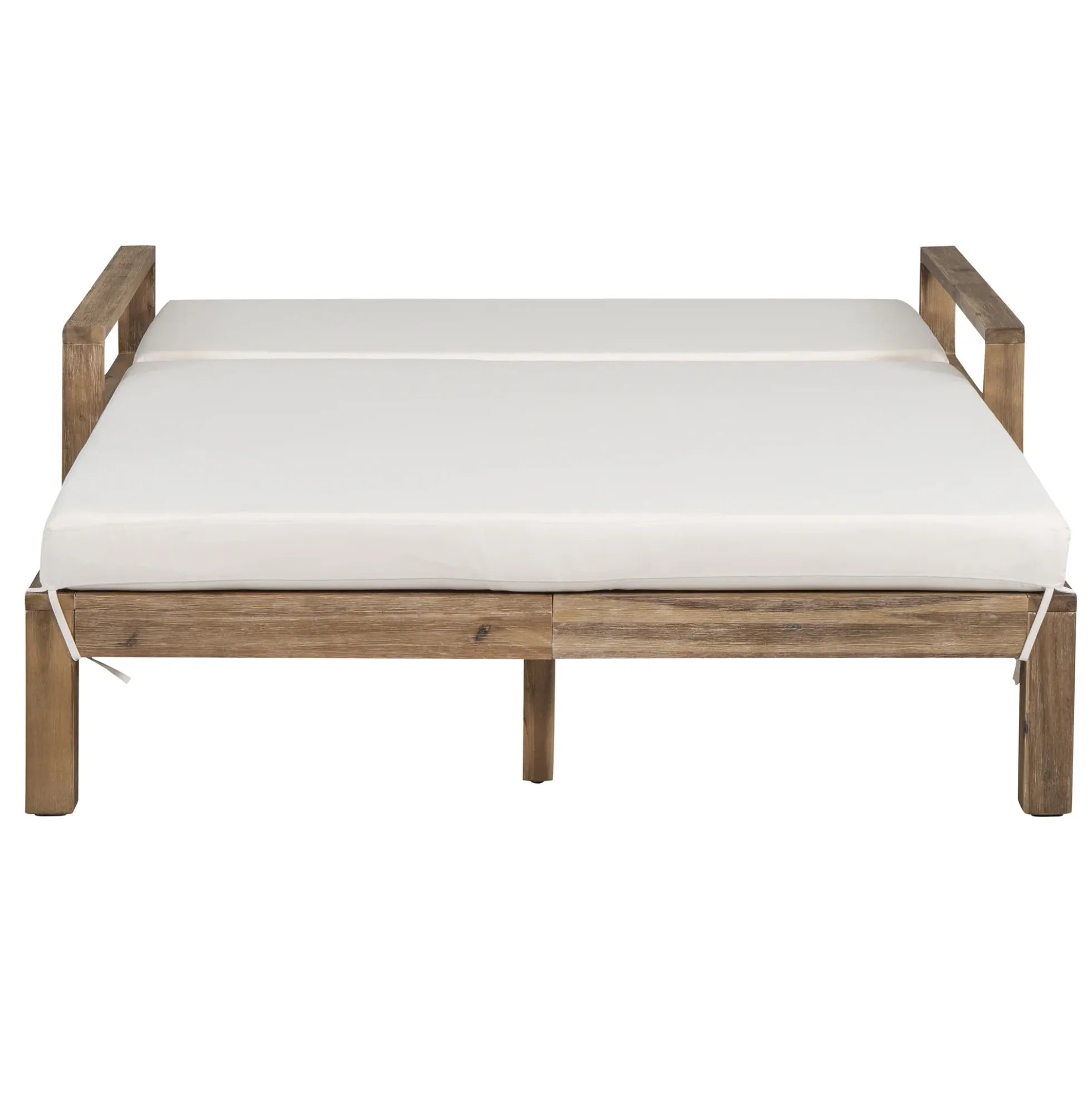 Modern Teak Wood Outdoor Patio Sunbathing Lounge Bed