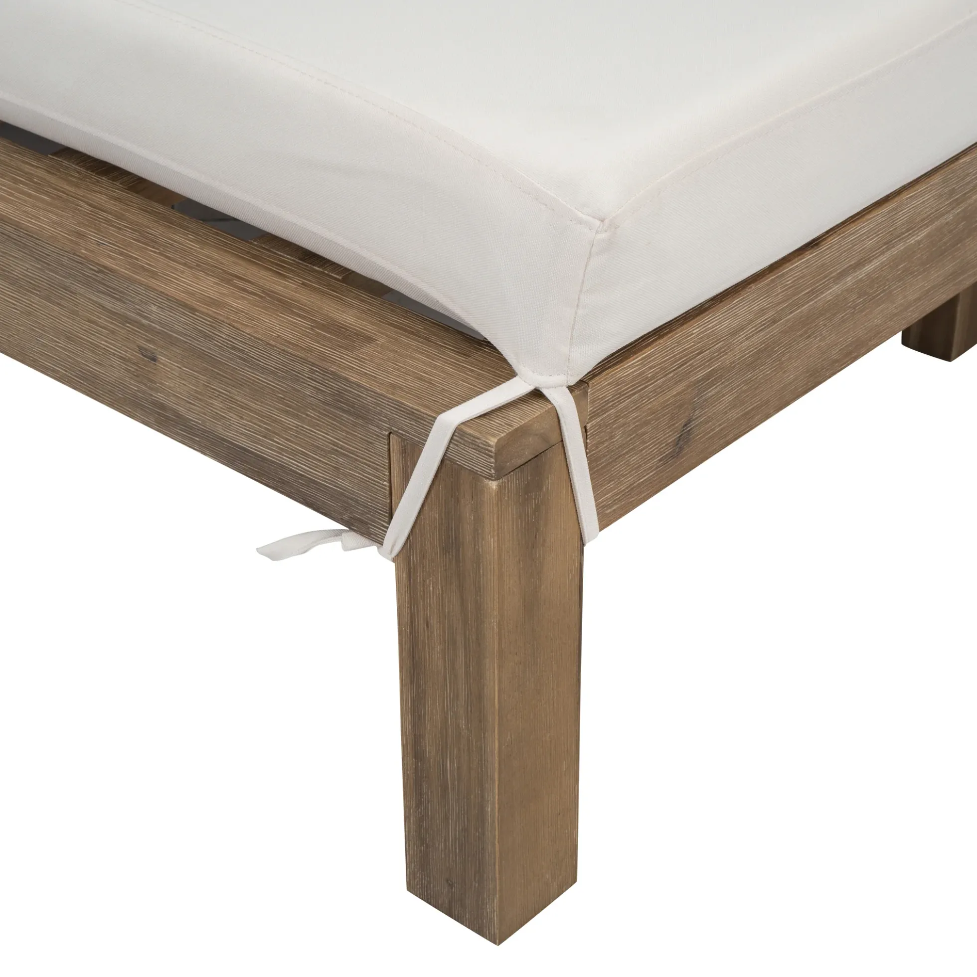 Modern Teak Wood Outdoor Patio Sunbathing Lounge Bed