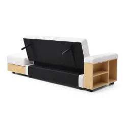 Multifunctional Convertible Sleeper Bed Sofa with Storage Ottoman