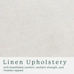 Nash Modern Farmhouse Easy Assembly Linen Large Ottoman
