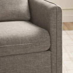 Nash Modern Farmhouse Easy Assembly Linen Swivel Accent Chair