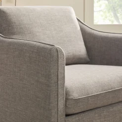 Nash Modern Farmhouse Linen Swivel Accent Chairs, Set of 2