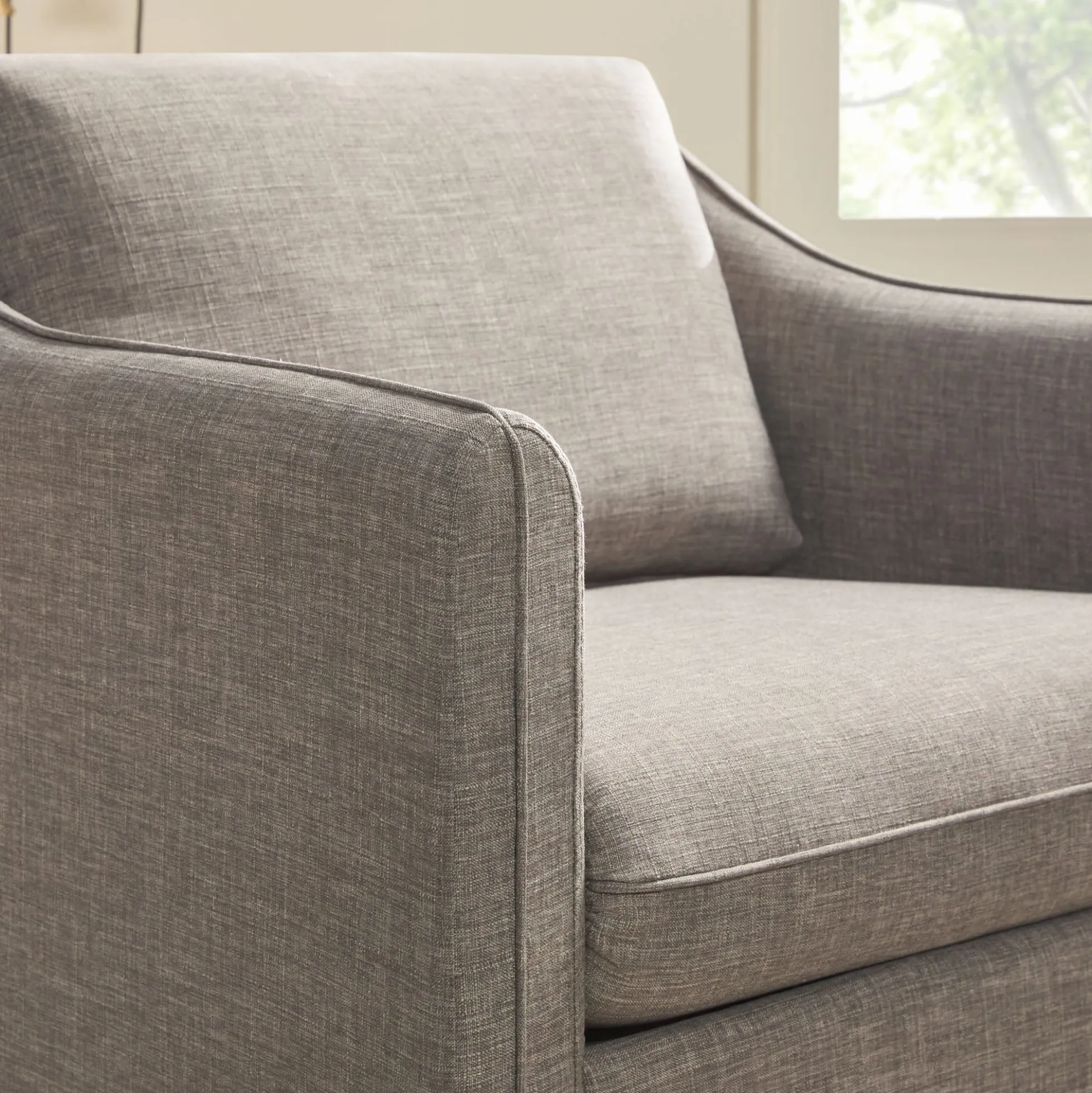 Nash Modern Farmhouse Linen Swivel Accent Chairs, Set of 2