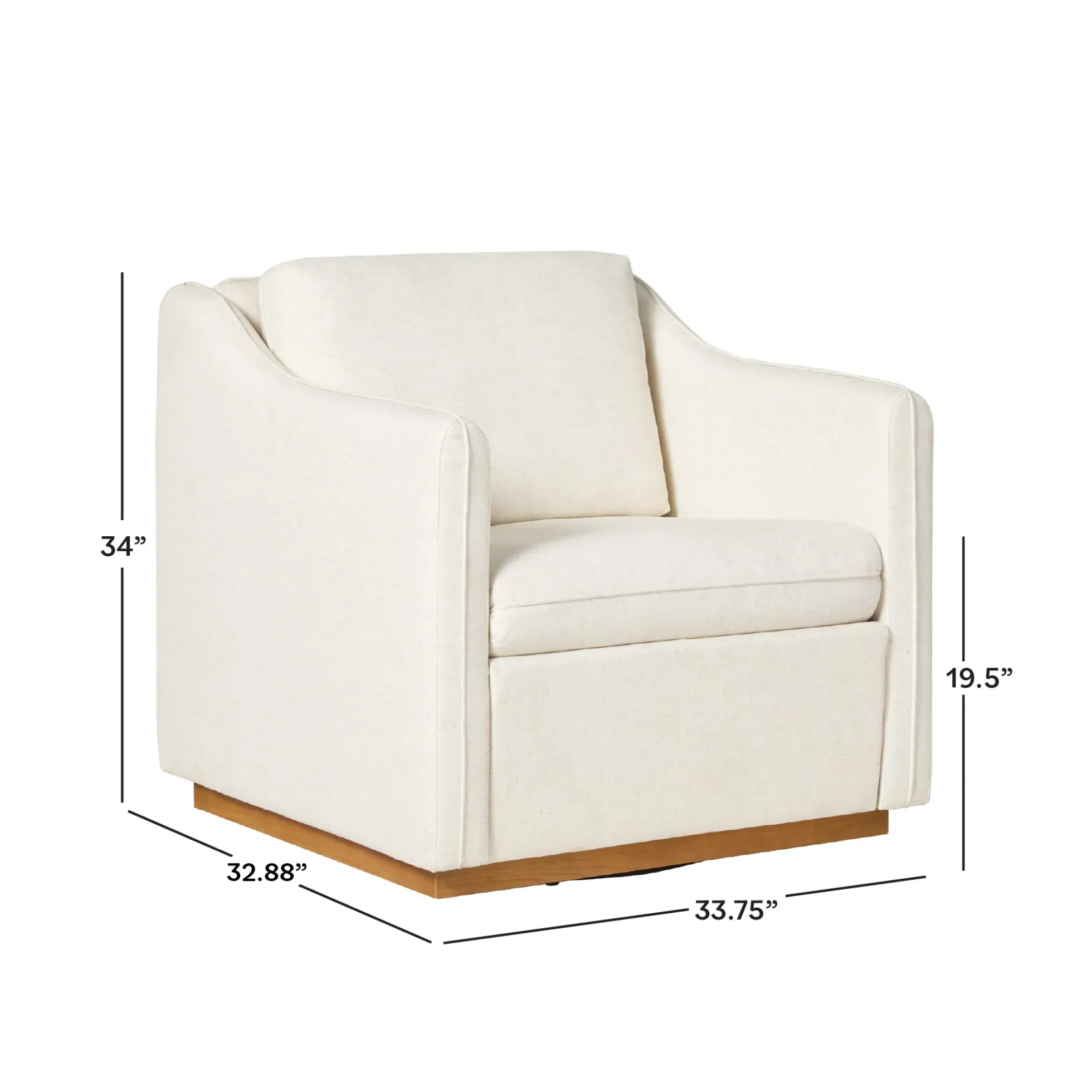 Nash Modern Farmhouse Linen Swivel Accent Chairs, Set of 2