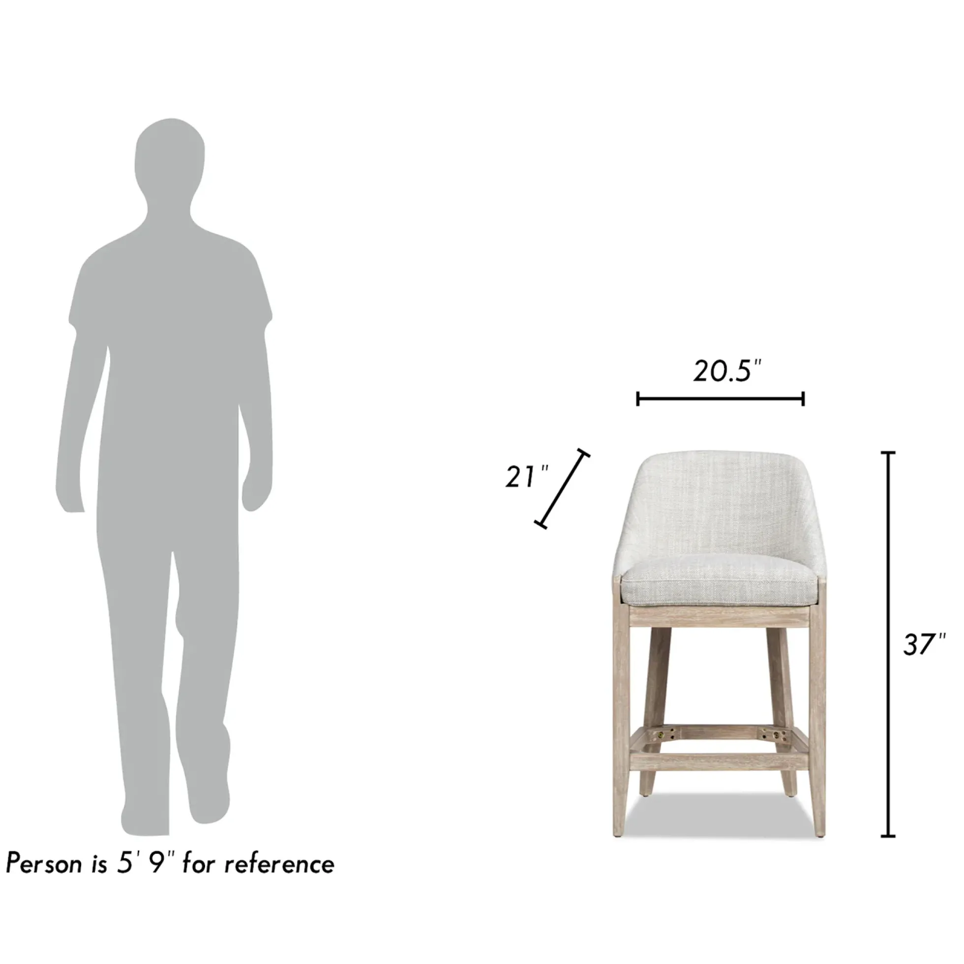 Newport 26.5' Coastal Curved Back Upholstered Counter Stool