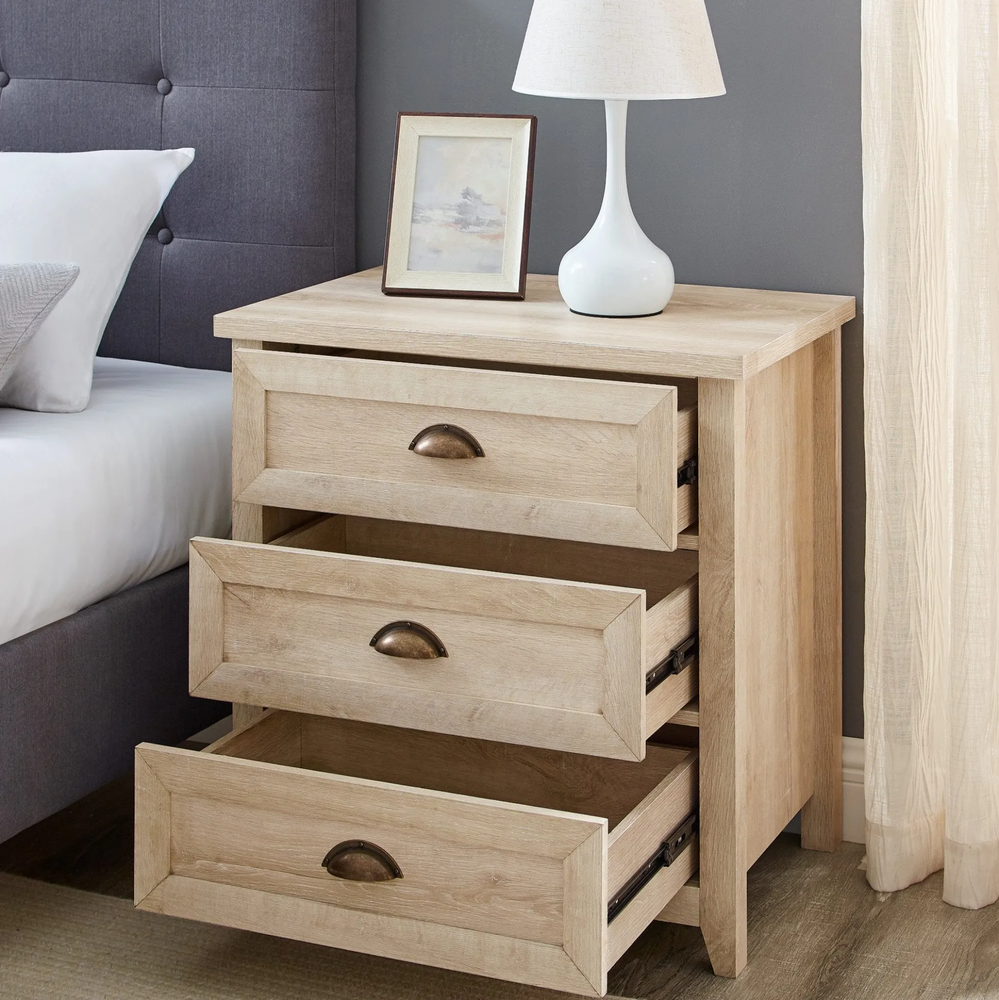 Odette Transitional Farmhouse Nightstand