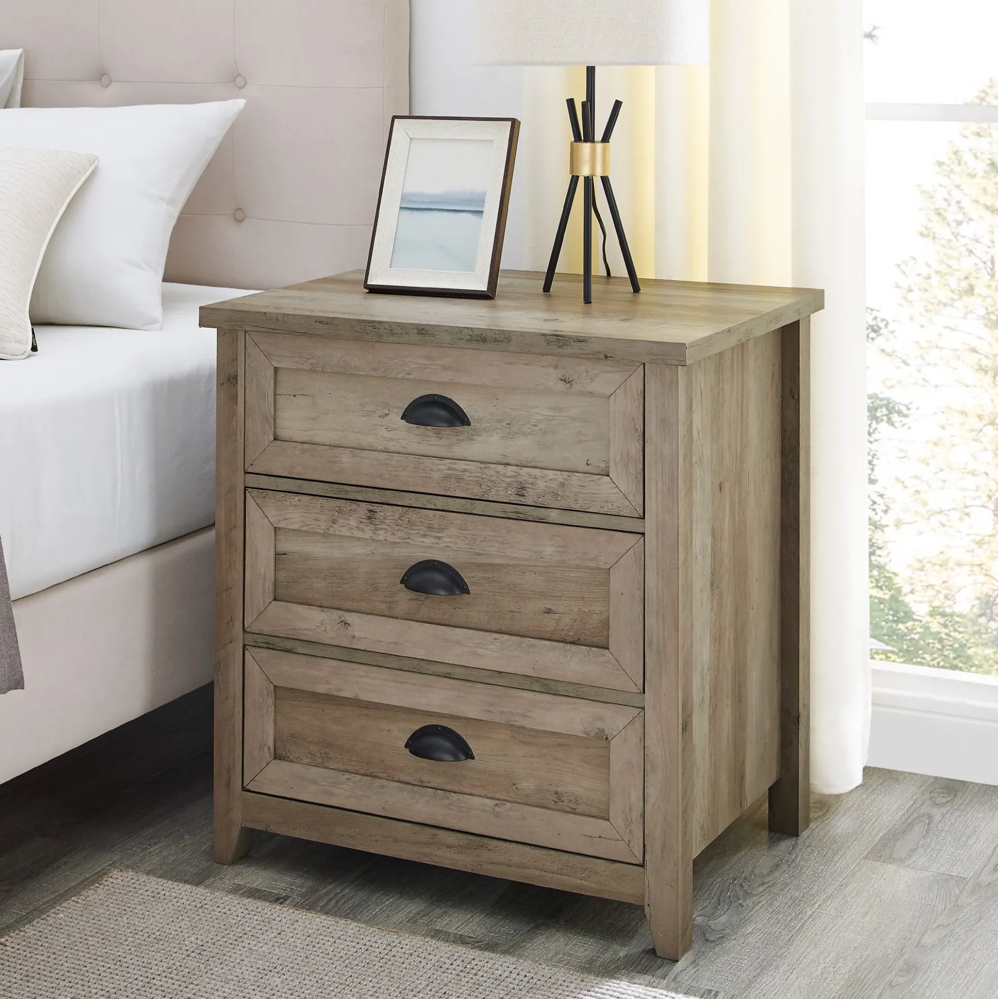 Odette Transitional Farmhouse Nightstand