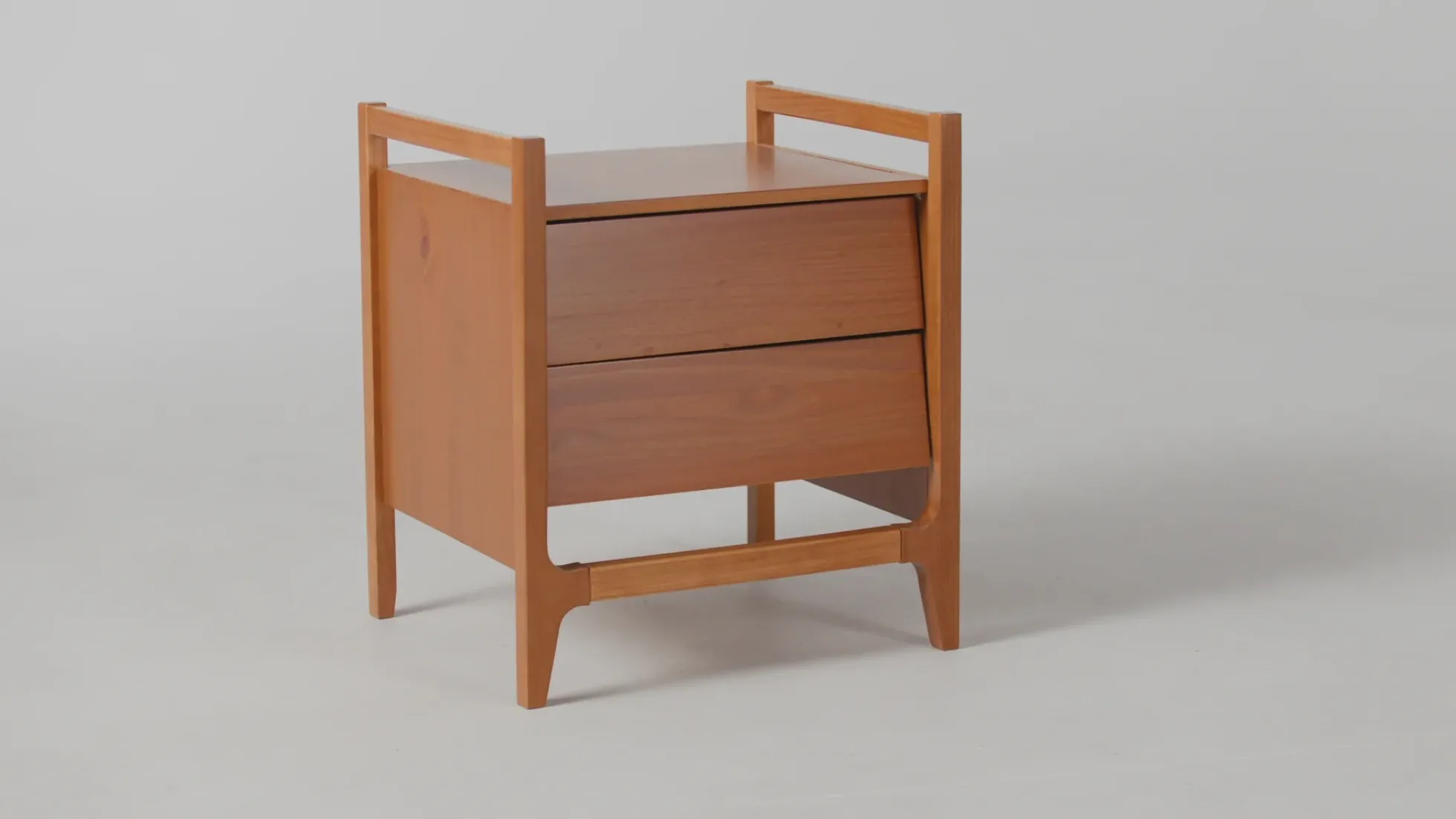 Oswald Mid-Century Modern 2-Drawer Wood Nightstand