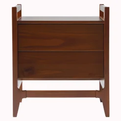 Oswald Mid-Century Modern 2-Drawer Wood Nightstand