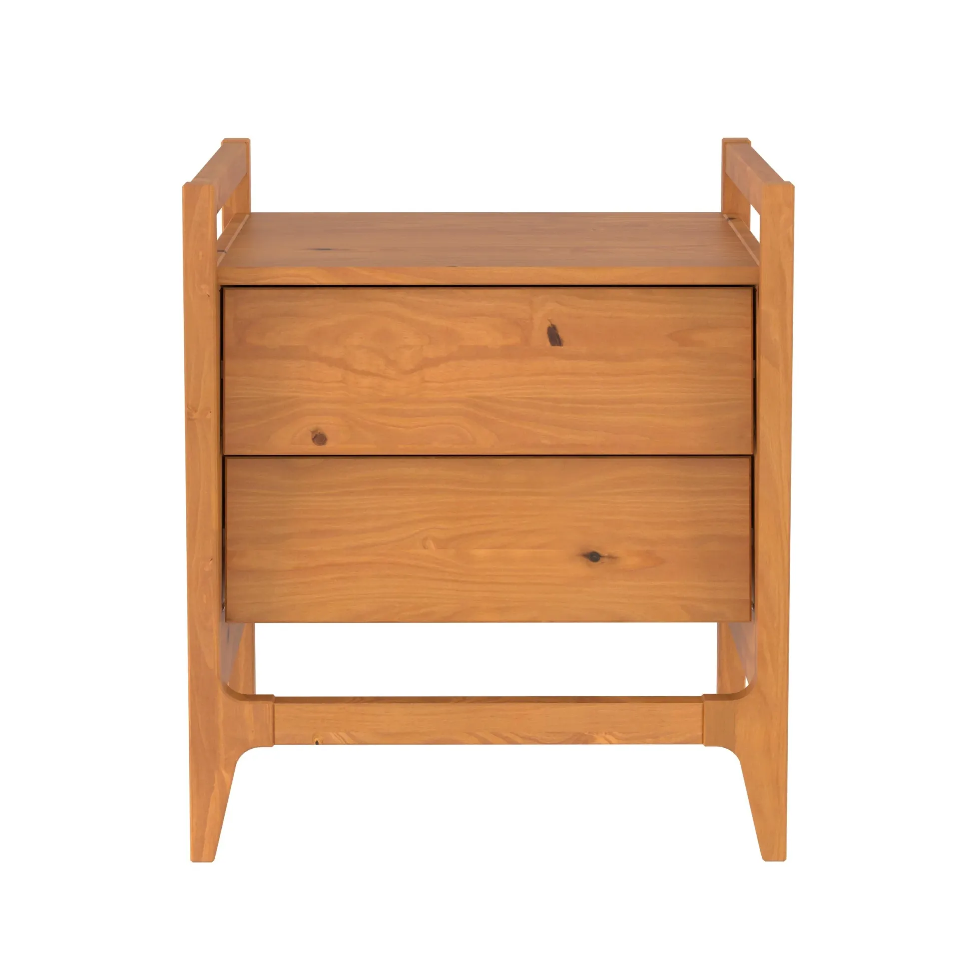 Oswald Mid-Century Modern 2-Drawer Wood Nightstand