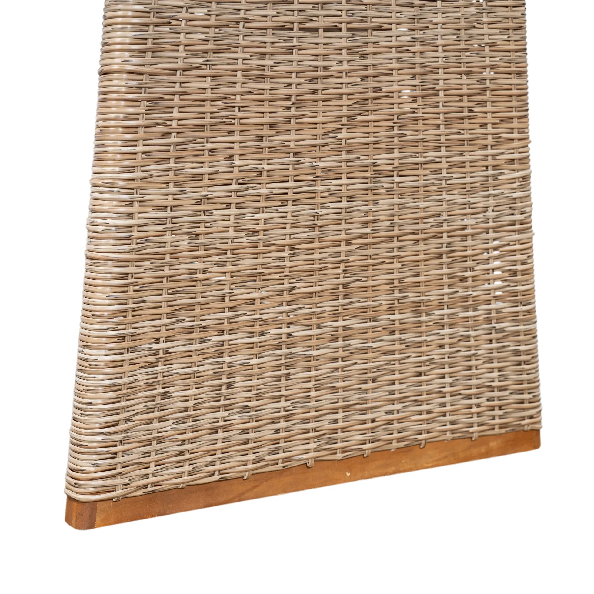 Outdoor 7 Pieces Acacia Wood Dining Set with Handwoven Rattan Legs