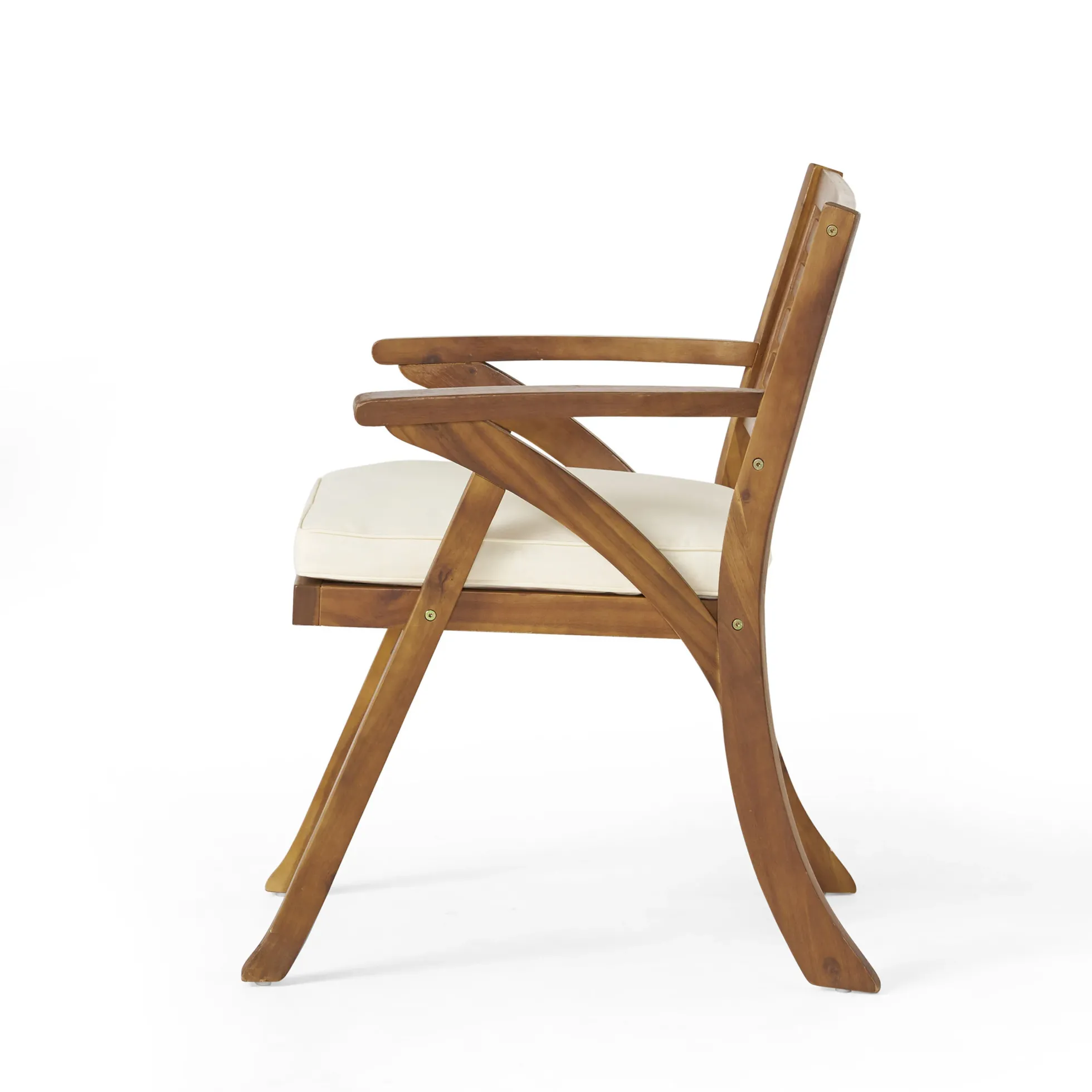 Outdoor 7 Pieces Acacia Wood Dining Set with Handwoven Rattan Legs