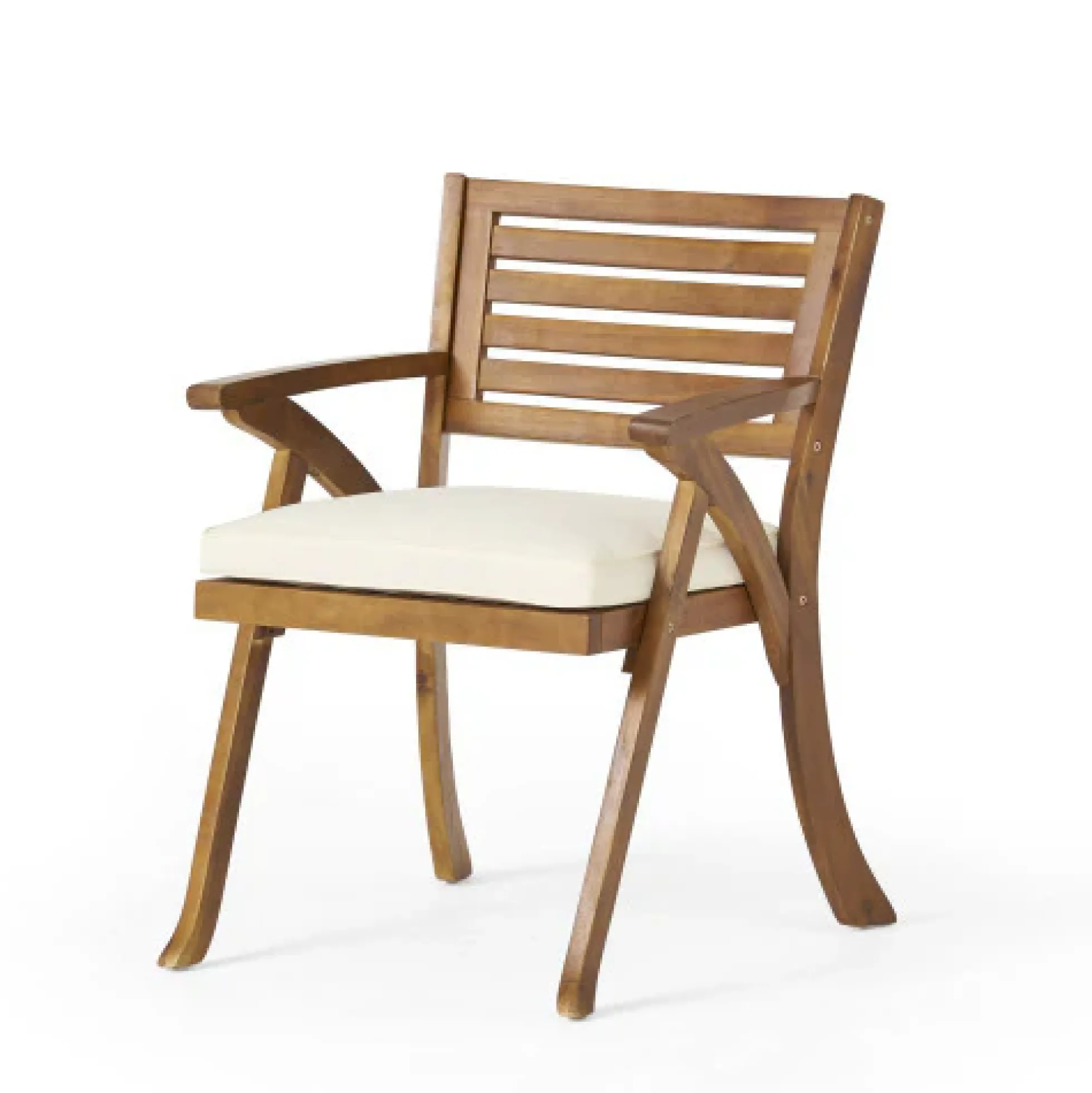 Outdoor 7 Pieces Acacia Wood Dining Set with Handwoven Rattan Legs