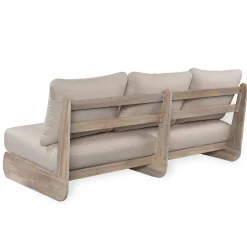 Outdoor Acacia Wood 3 Seater Lazy Sofa Couch