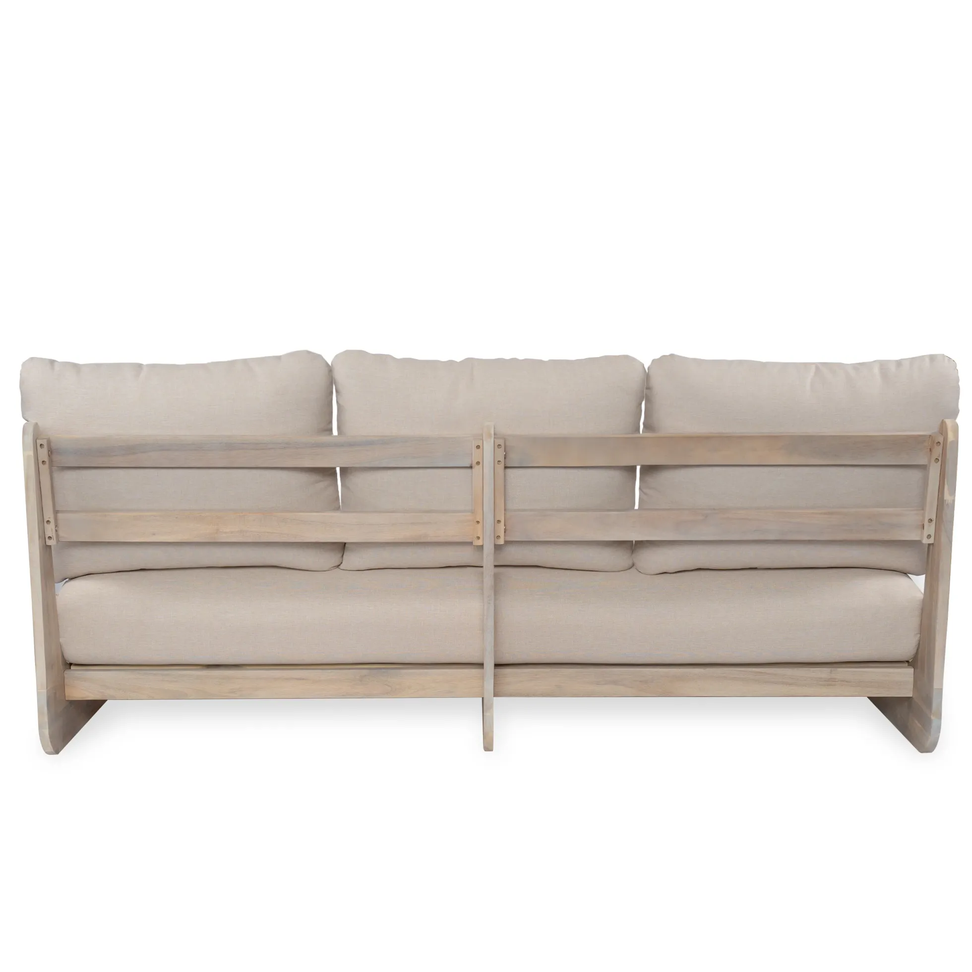 Outdoor Acacia Wood 3 Seater Lazy Sofa Couch