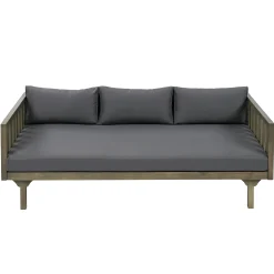 Outdoor Acacia Wood Deep Seat Daybed Patio Furniture Set with Cushions & Table