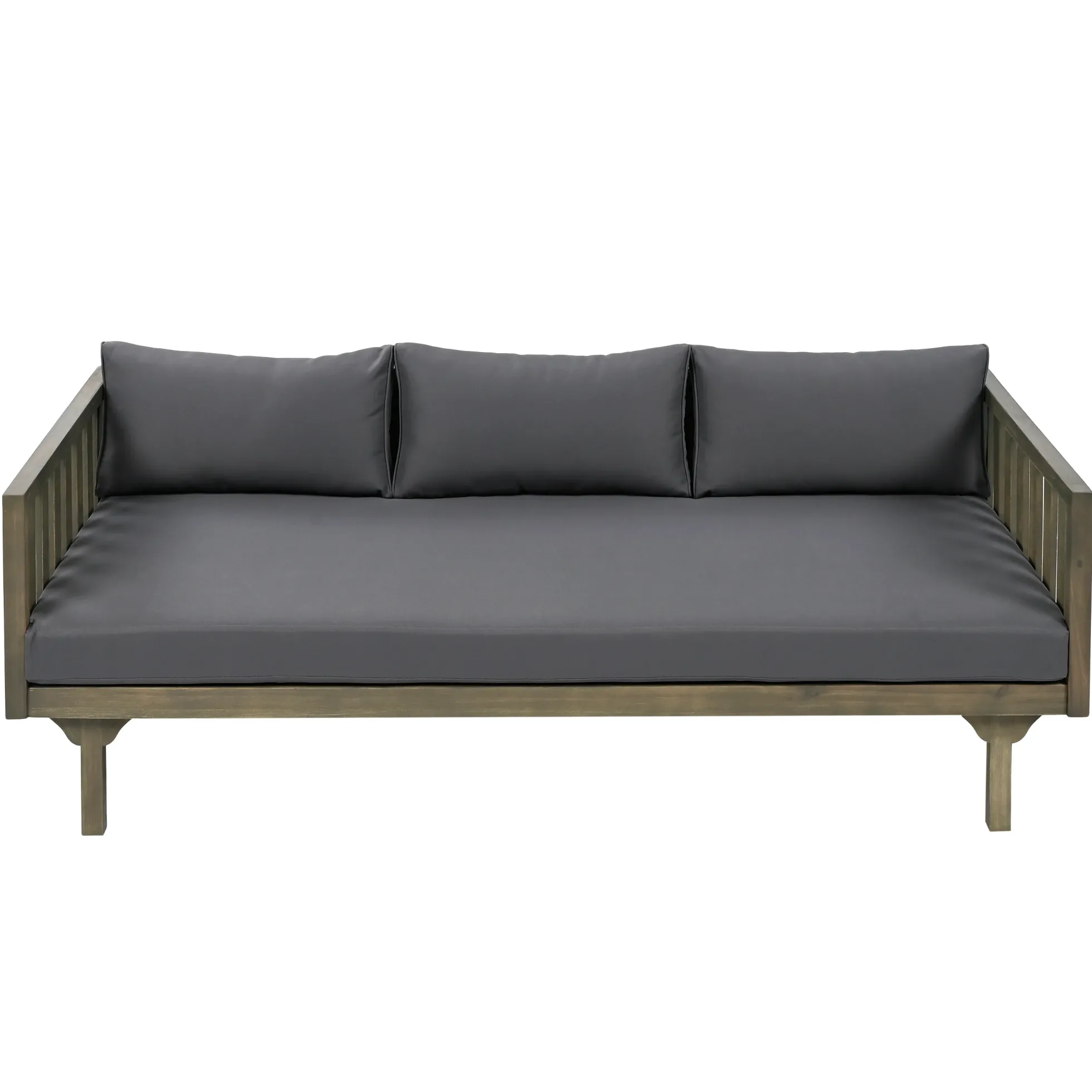Outdoor Acacia Wood Deep Seat Daybed Patio Furniture Set with Cushions & Table