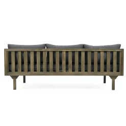 Outdoor Acacia Wood Deep Seat Daybed Patio Furniture Set with Cushions & Table