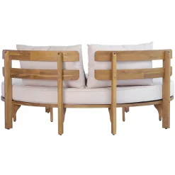 Outdoor Acacia Wood Round Lounger Daybed