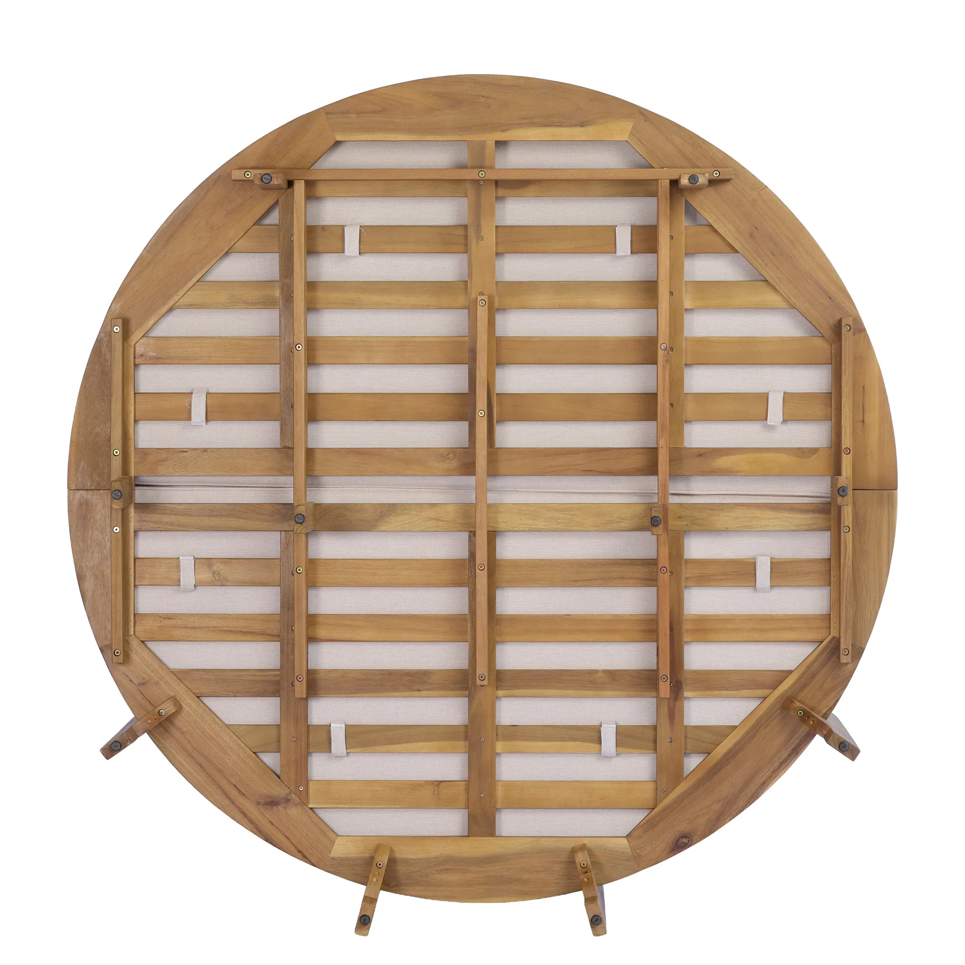 Outdoor Acacia Wood Round Lounger Daybed
