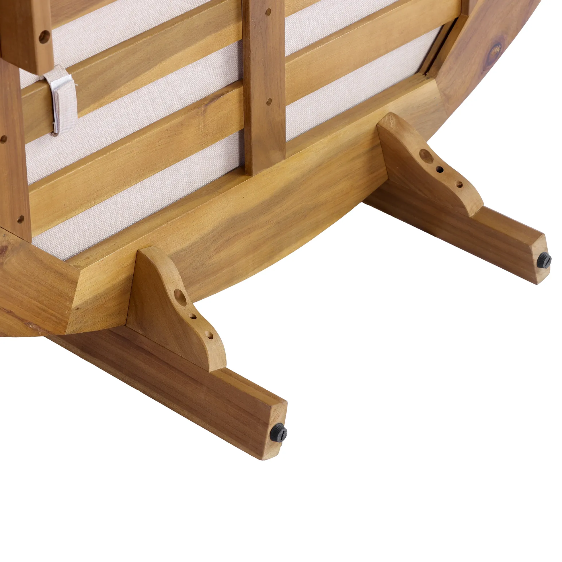 Outdoor Acacia Wood Round Lounger Daybed